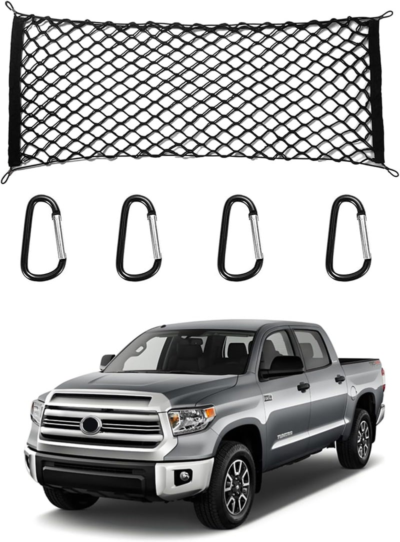 AuyNeas for Toyota Tundra Envelope Style Truck Bed Cargo Net - Fits 2013-2024 2025 2026 Tundra Accessories Cargo Net for Pickup Truck Bed - Heavy Duty Carabiners - Image 1